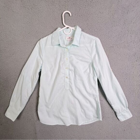 VINEYARD VINES WOMENS MINT GREEN BLOUSE SIZE 4 - Picture 1 of 9